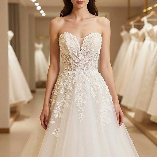Elegant Bridal Gown Close-Up