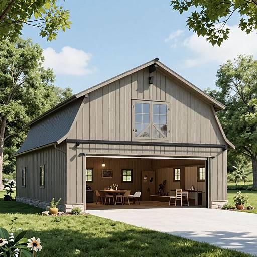Barn Style Garage with Rec Room