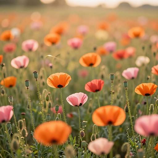 Golden Meadow with Blooming Poppies