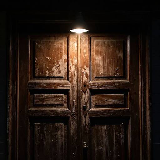 Chiaroscuro Wooden Door Close-Up