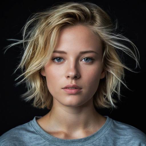 Realistic Portrait of Blonde Girl