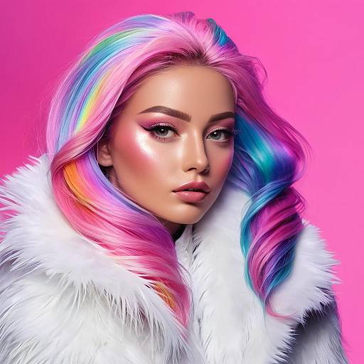 Emotional Girl with Rainbow Hair