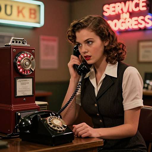 Vintage 1930s Telephone Switchboard Girl