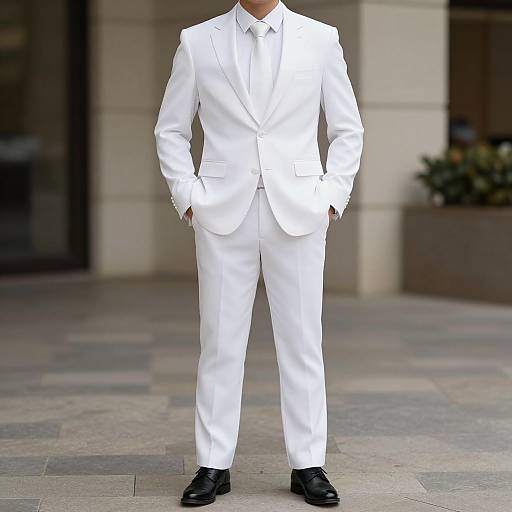Stylish White Formal Suit Male