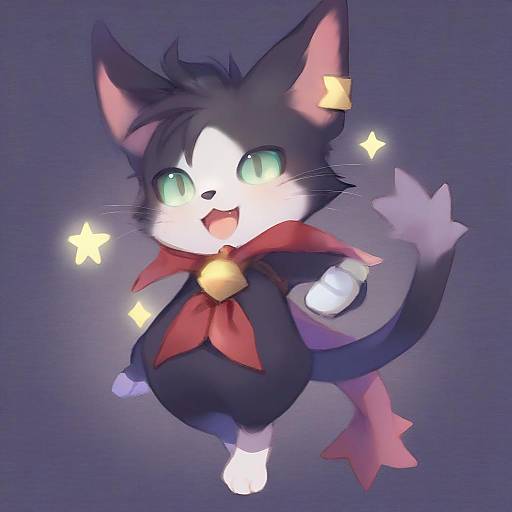 Illustration of Cait sith (ff7), final fantasy in the style of Mirei