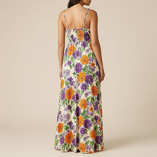 Back View Floral Maxi Dress
