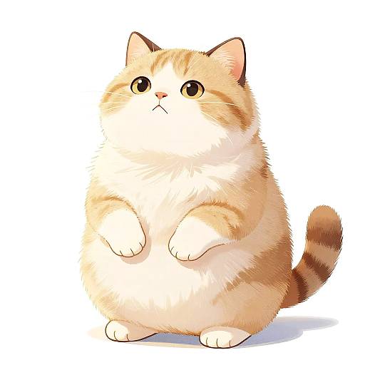 Charming Cartoon Super Fat Cat