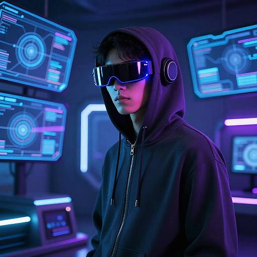 Futuristic Character with AR Glasses