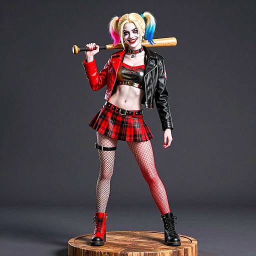 Harley Quinn CGI Character with Baseball Bat