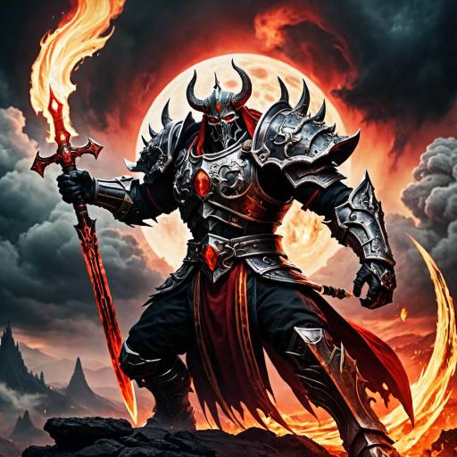 Malevolent Overlord with Flame Sword