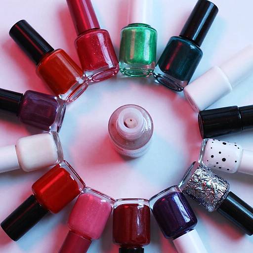 Vibrant Circular Nail Polish Display