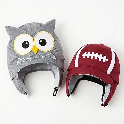 Owl and Football Baby Hat Duo