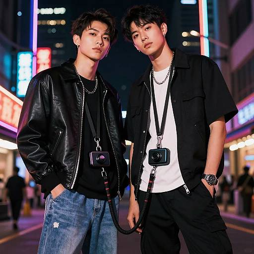 Edgy Neon Street Style Couple