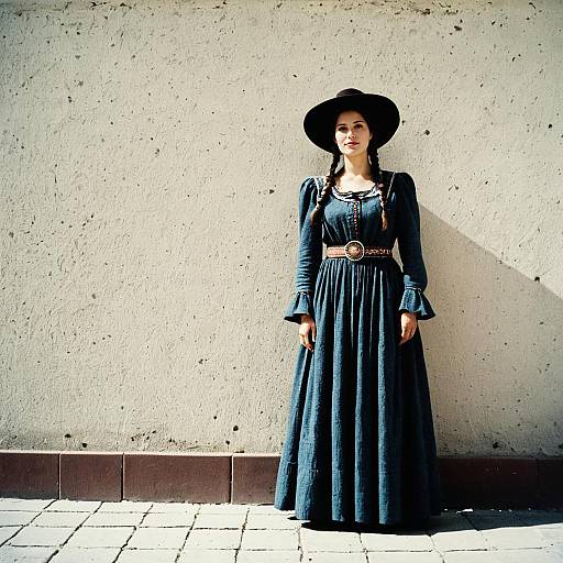 Western Woman in Elegant Full Dress