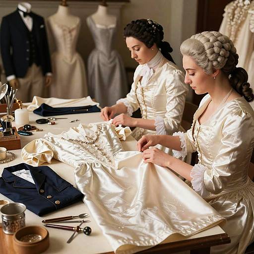 1750s Fashion Atelier Crafting Scene