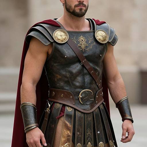 Realistic Roman Gladiator Man Portrait