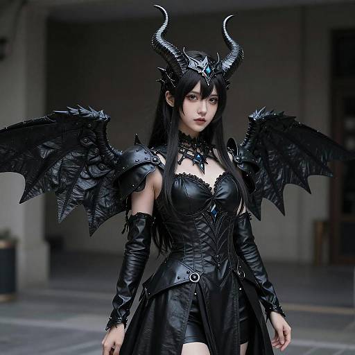 Fantasy Goth Woman in Entoma Cosplay