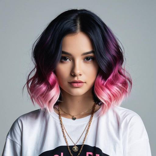 Realistic Short Ombre Wig Girl Portrait