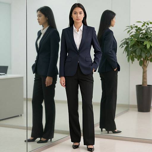 Trendy Woman in Formal Office Wear