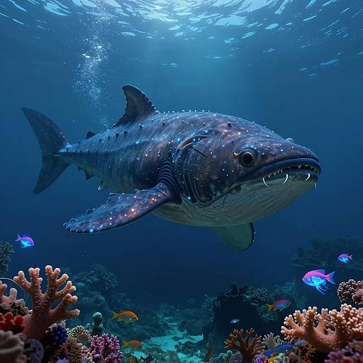 Bioluminescent Coral Leviathan Underwater