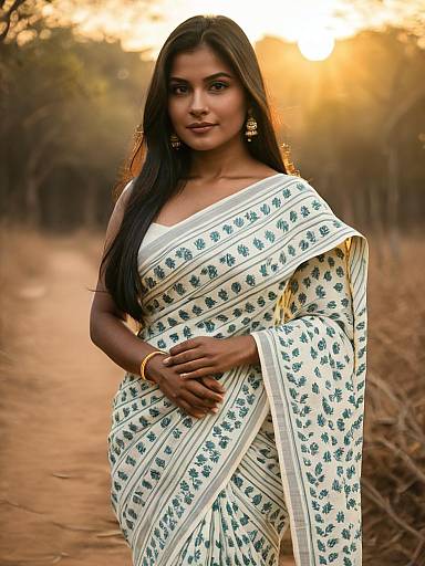 Photorealistic Woman in Malmal Saree
