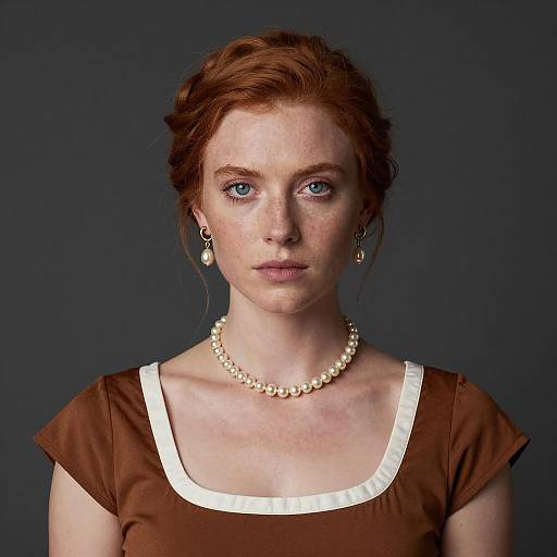 Elegant Woman in Brown Dress and Updo