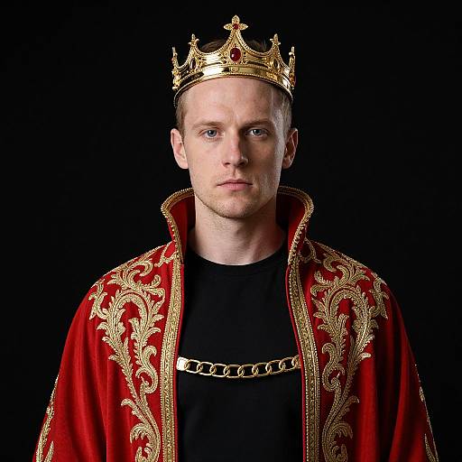 Regal Portrait of Man in Crown