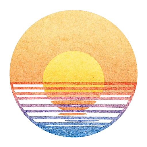 Hand-Drawn Retro Sunset Duotone Design