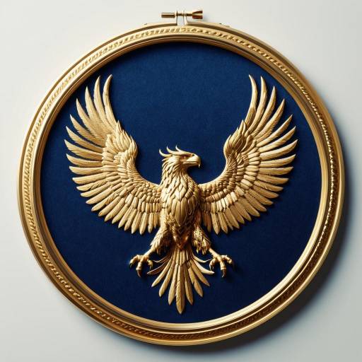 Luxurious Griffin in Gold Embroidery Hoop