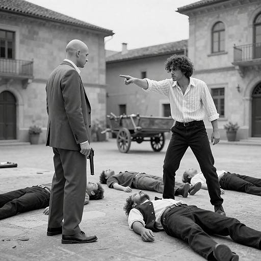 Confrontation in Historic Courtyard