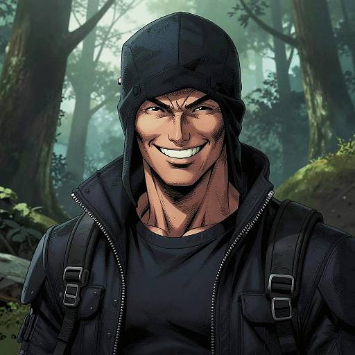 Cyberpunk Hacker Comic Portrait