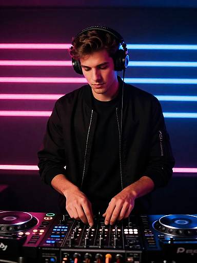 Cinematic Nightclub DJ Behind Decks