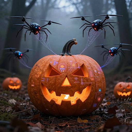 Surreal AI Halloween Night Scene