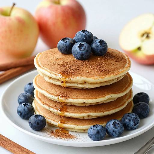 Stacked Buckwheat Pancakes with Blueberries