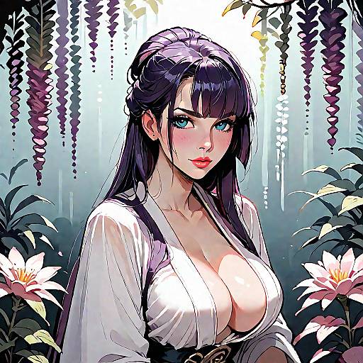 Purple-Haired Fern in Open Robe