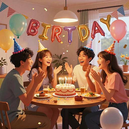 Joyful Birthday Celebration Scene