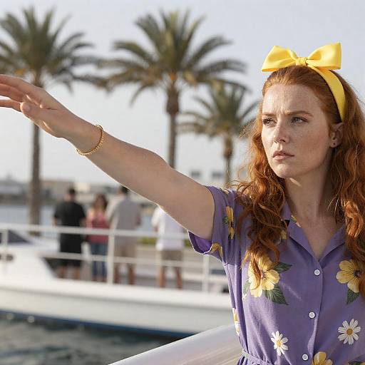 Red-Haired Woman by the Palm Trees