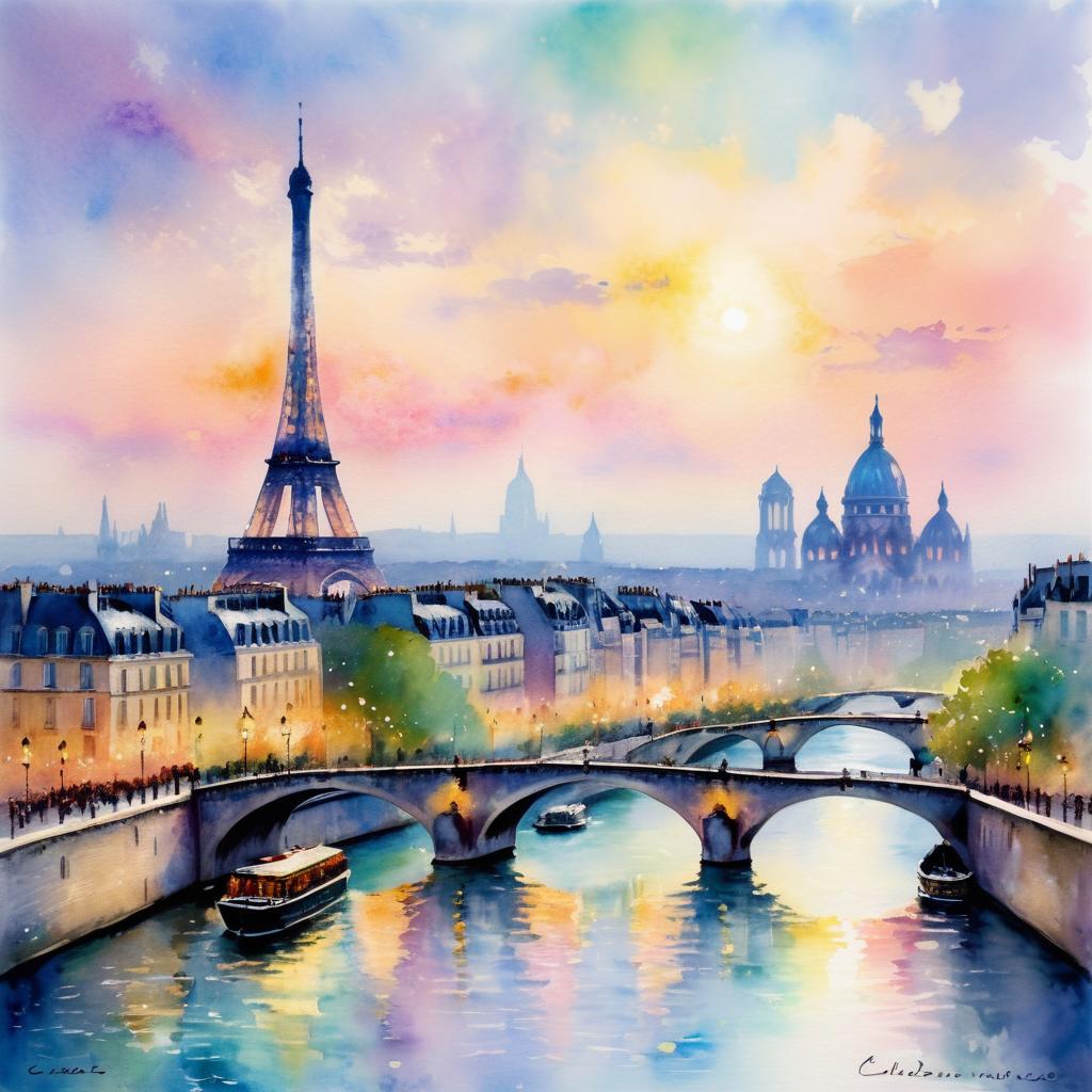 Enchanting Paris Skyline in Monet Style