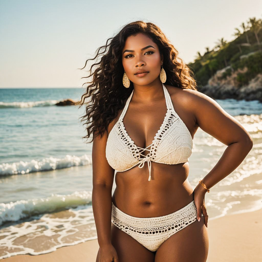 Sun-Kissed Beach Shoot with Curvy Model