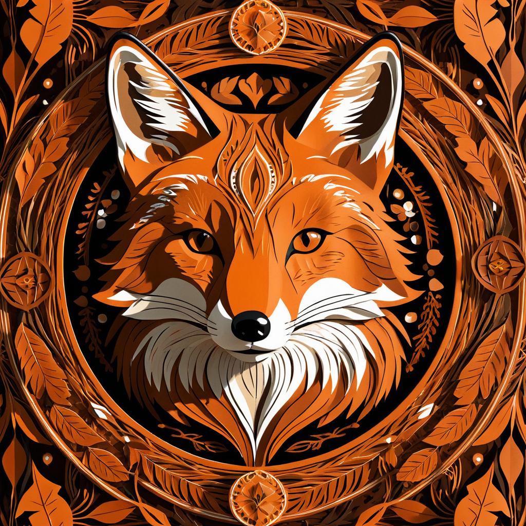 Cunning Fox Portrait in Earthy Tones