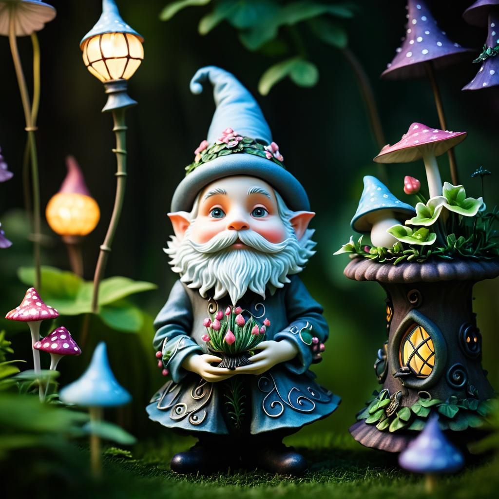 Whimsical Garden Gnome Portrait Photography