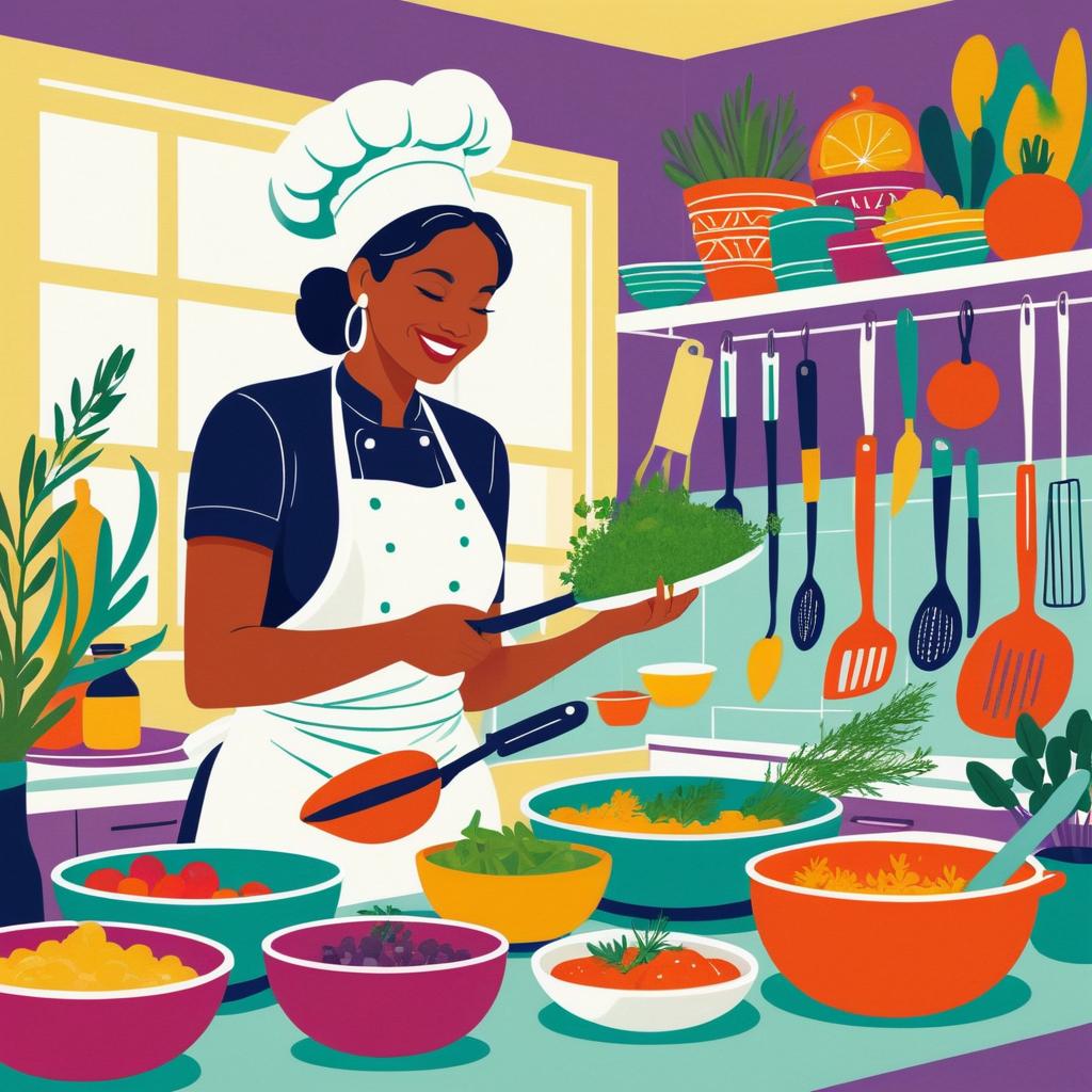 Vibrant Chef in a Colorful Kitchen