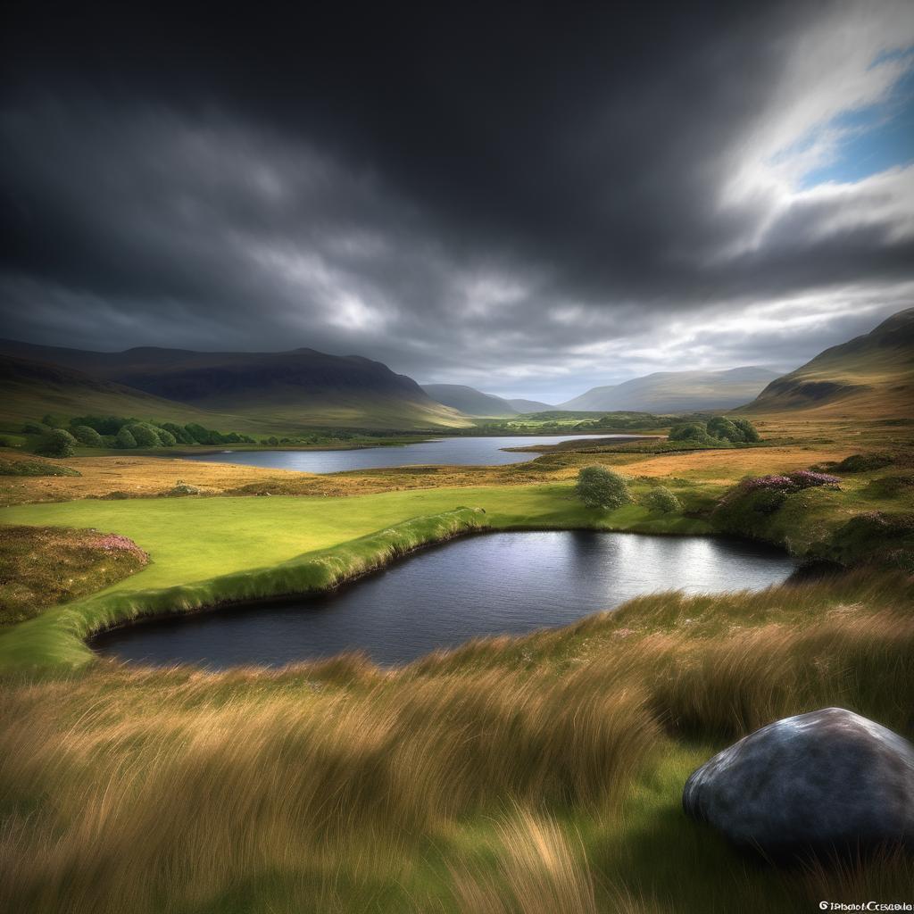 Dramatic Scottish Highlands in Dreamy View