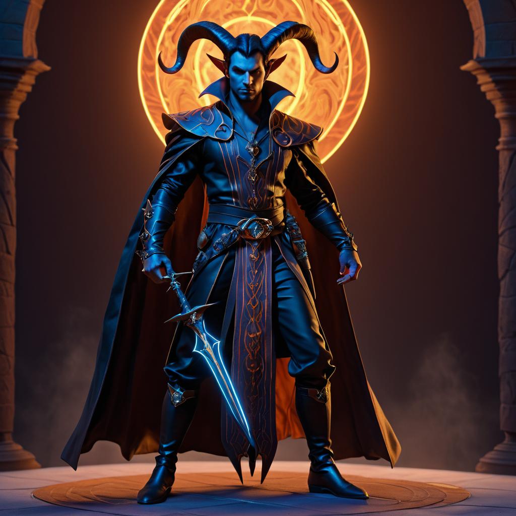 Hyperrealistic Tiefling Warlock Artwork