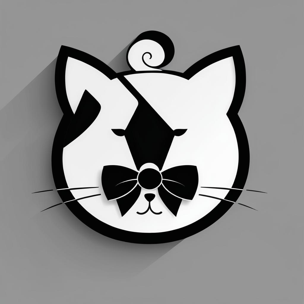 Minimalist Kawaii Cat Logo Design