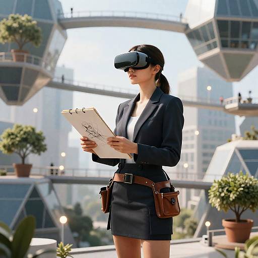 Young AR Architect in Levitating Atriums