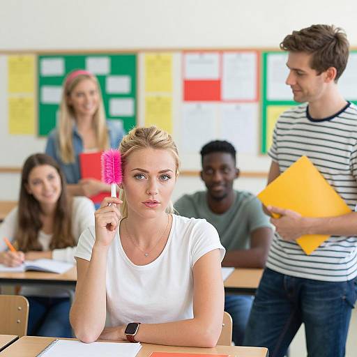 Vibrant Classroom Scene with Diverse Characters