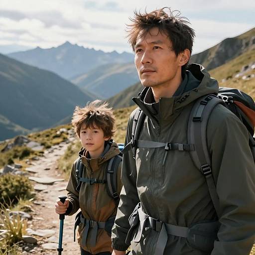 Father and Son Hiking Bond