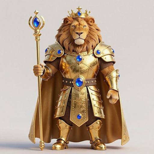 Regal Lion King in Majestic Armor
