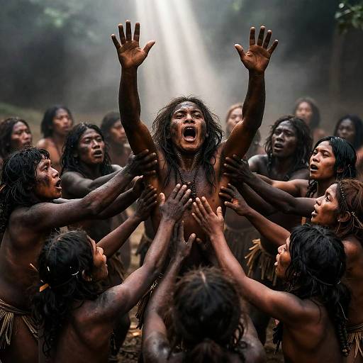 Dramatic Gathering of Tribal Figures